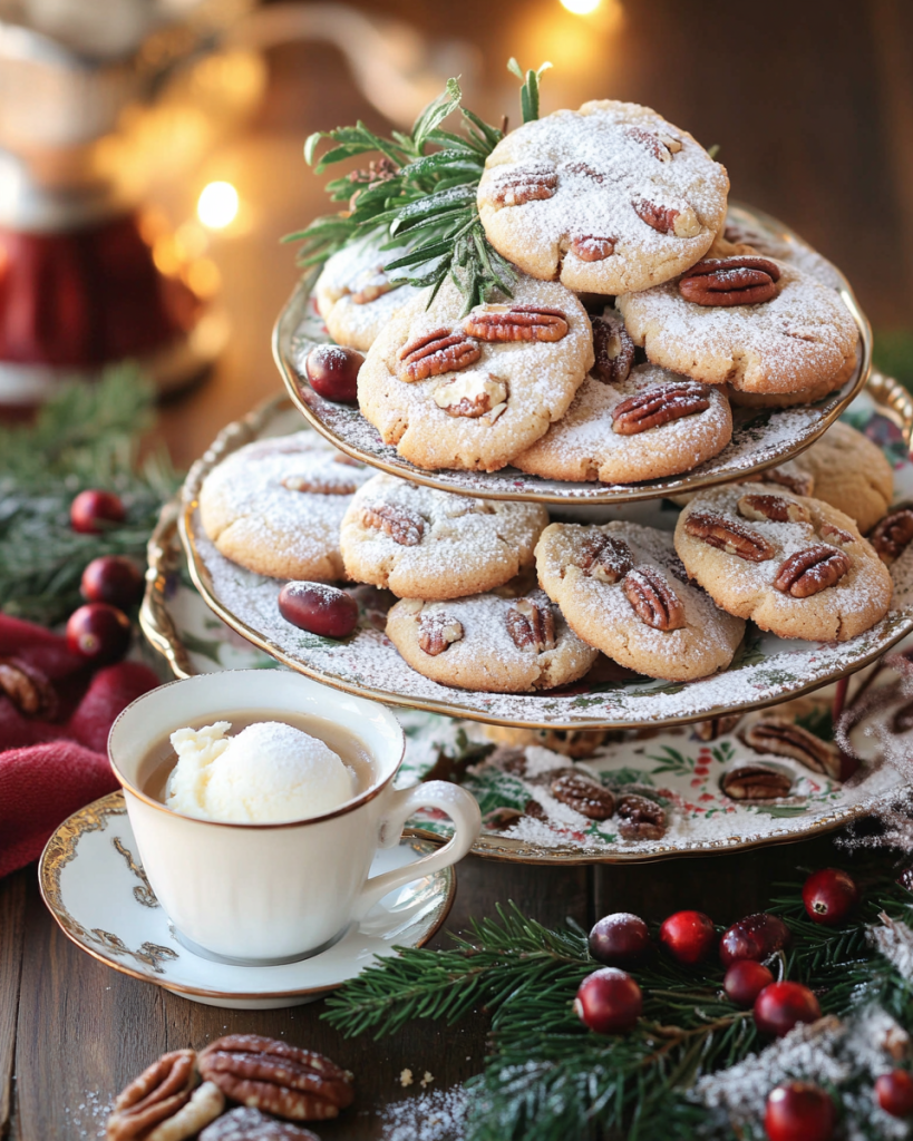 Best Cookies with Pecans and Powdered Sugar 4 melt-in-your-mouth pecan cookies