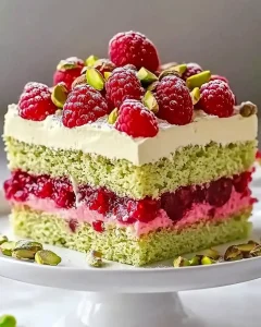 Heavenly Pistachio Raspberry Dream Cake