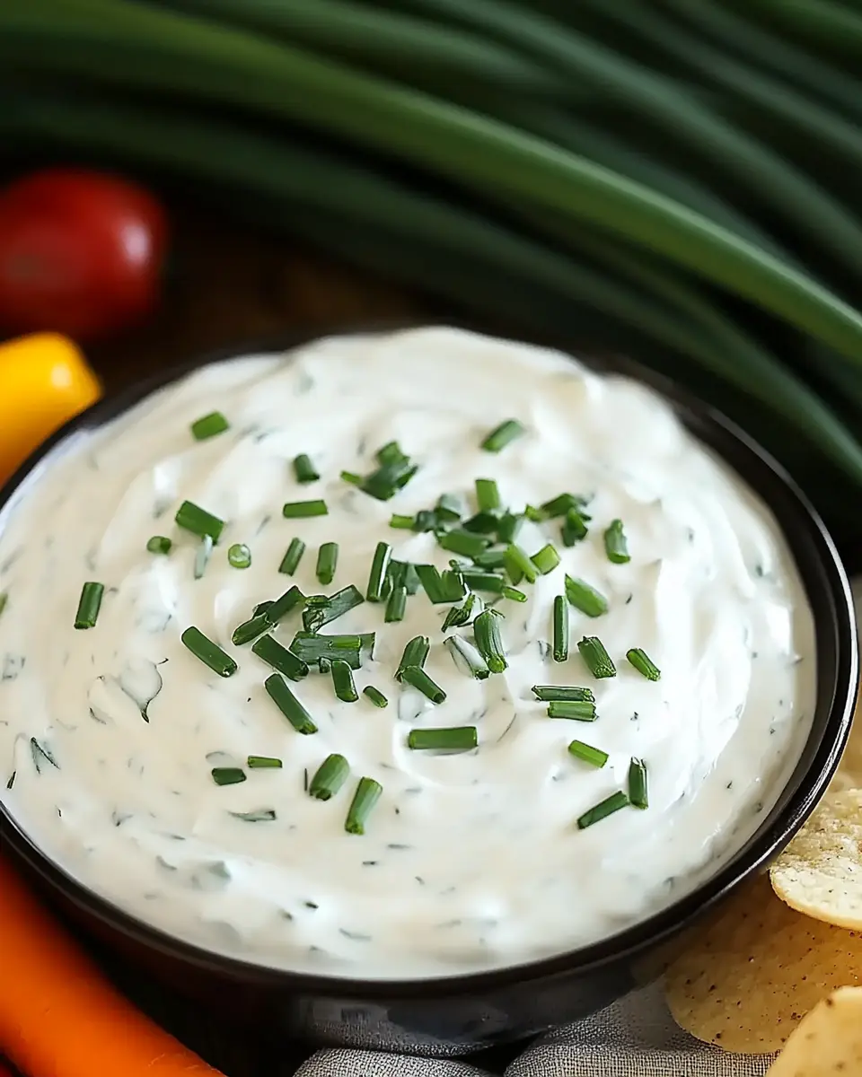 Creamy Sour Cream and Chives Dip 1 sour cream and chives