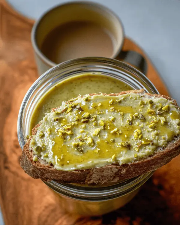 How Do You Make Homemade Pistachio Butter 4 Sourdough toast with homemade pistachio butter, honey drizzle, and chopped pistachios