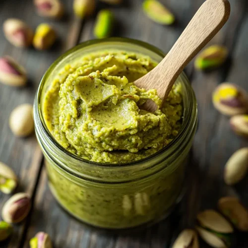 Pistachio Butter Benefits: 7 Health Rewards 5 Premium jar of creamy pistachio butter with fresh pistachios showcasing the natural superfood packed with pistachio butter benefits for health
