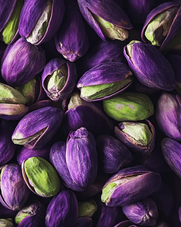 Pistachio Butter Benefits: 7 Health Rewards 3 Close-up of purple pistachio skins and green nuts showcasing natural antioxidants and phytonutrients