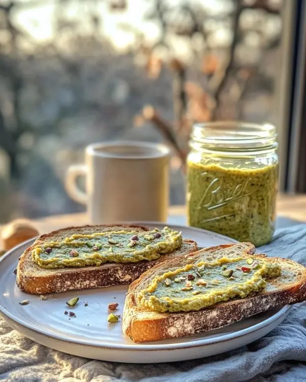 Homemade Pistachio Butter 4 pistachio butter homemade at the table