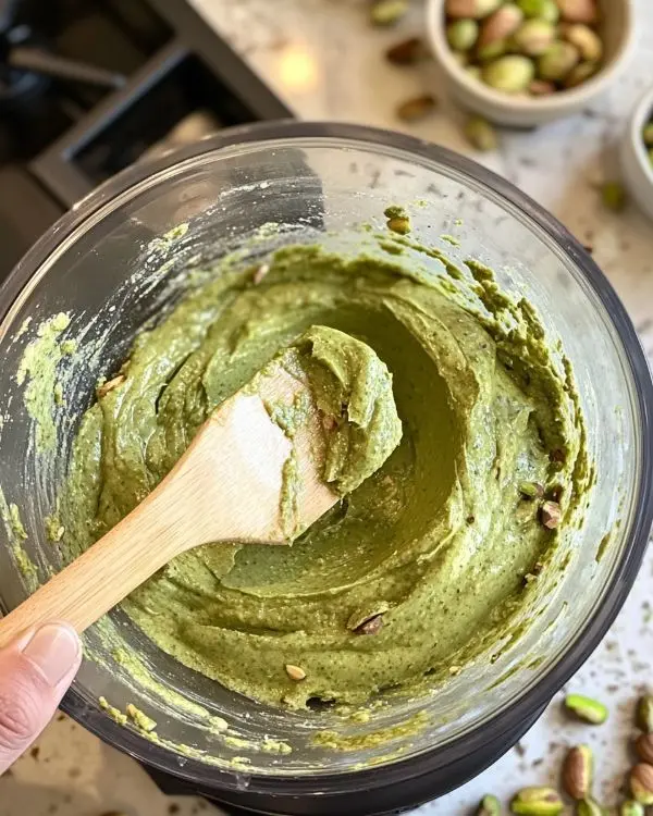 Homemade Pistachio Butter 3 pistachio peanut butter preparation at home