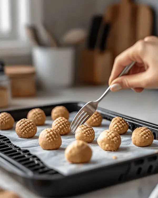Peanut Butter Cookies Air Fryer 3 peanut butter cookies in air fryer