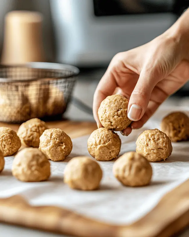 3 Ingredient Peanut Butter Cookies Air Fryer 3 peanut butter cookies in the air fryer