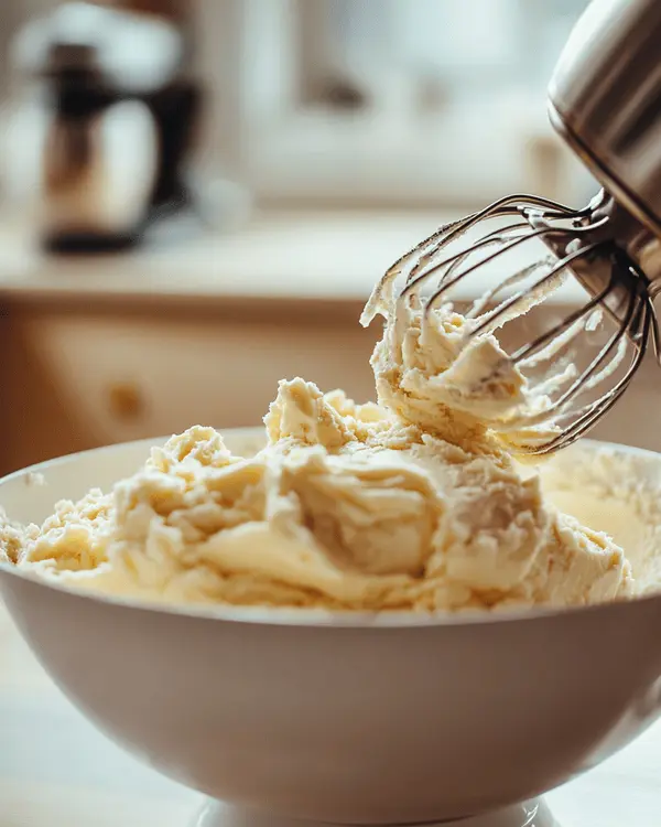 Peanut Butter Pretzel Cookies 3 Stand mixer with paddle attachment creaming butter and brown sugar until light and fluffy for peanut butter pretzel cookies