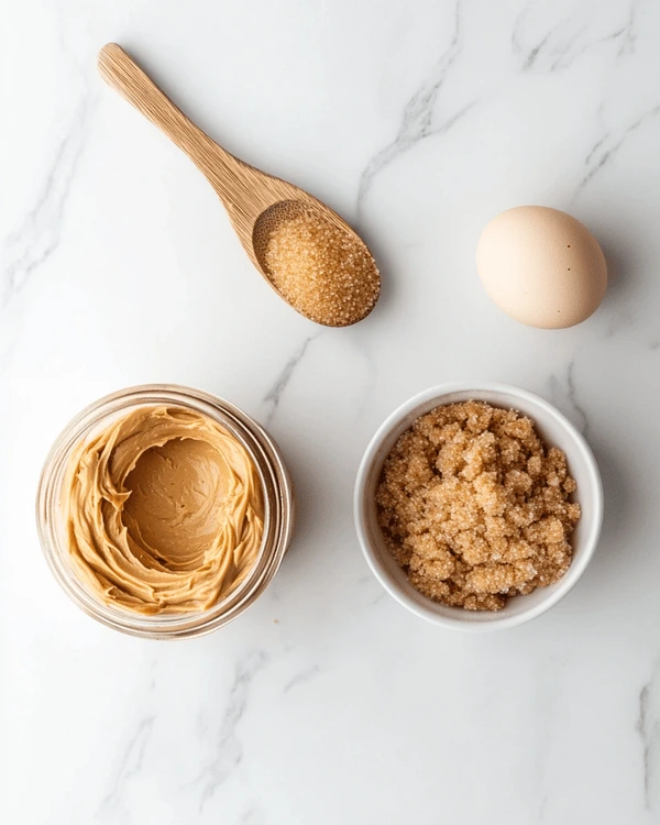Ultimate Guide Air Fryer Peanut Butter Cookies Recipes 3 Three simple ingredients for air fryer peanut butter cookies: natural peanut butter, brown sugar, and fresh egg