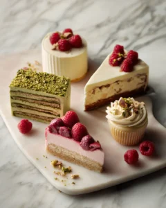 Pistachio and Raspberry Desserts