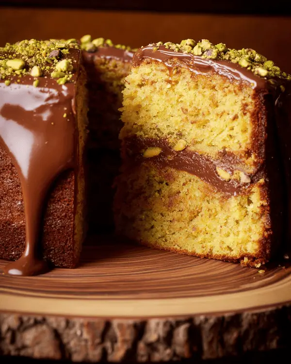 cake with pistachio cream