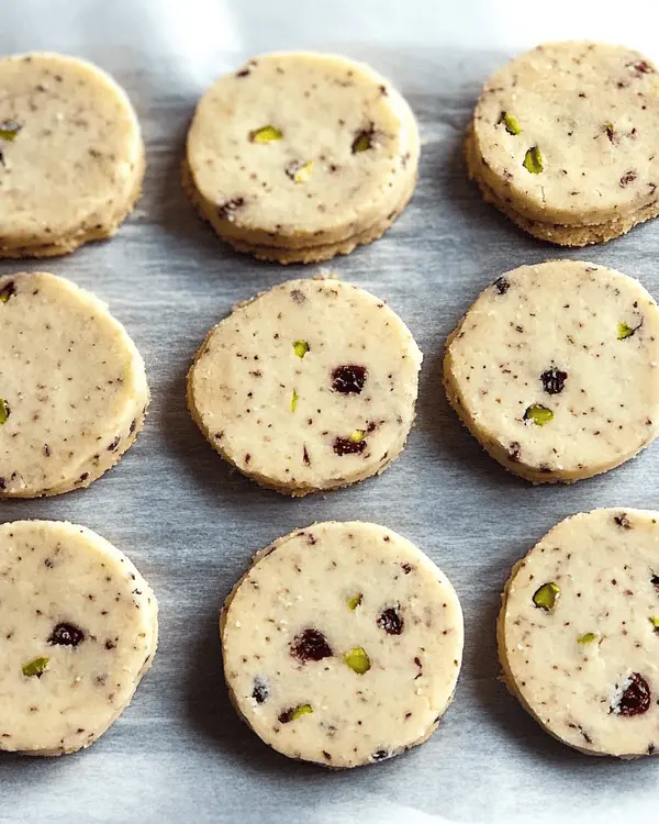 Shortbread Cranberry Pistachio Cookies 4 cranberry pistachio shortbread cookies