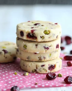 shortbread cranberry pistachio cookies