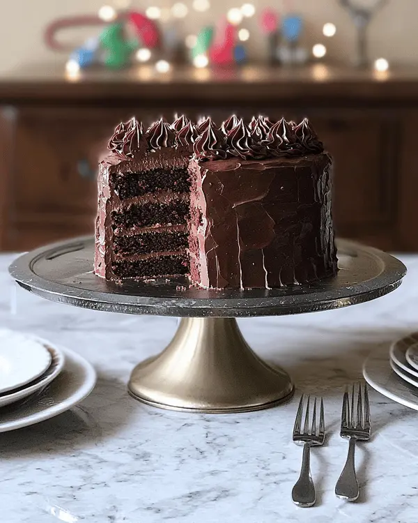 skyscraper chocolate fudge cake