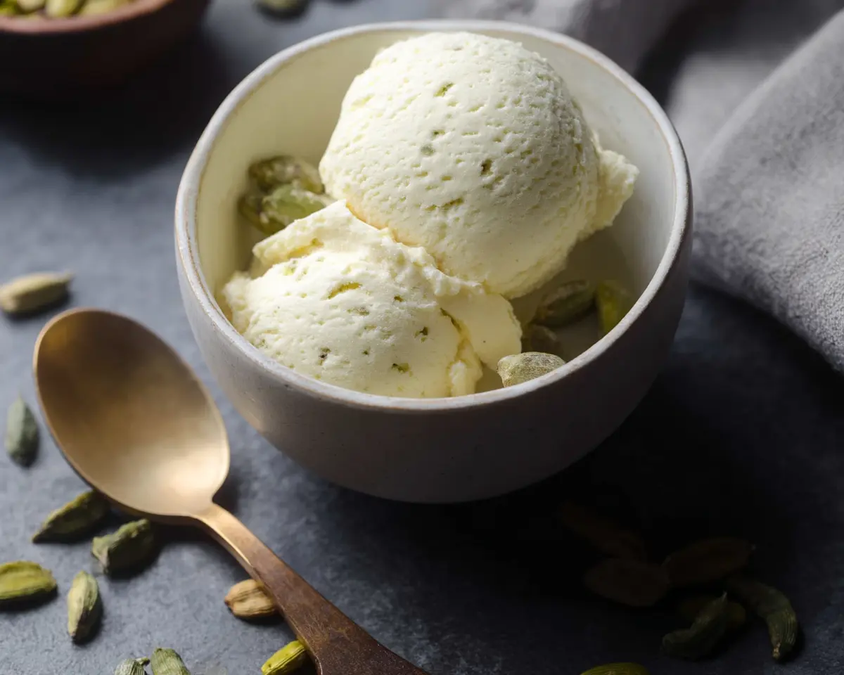 Dreamy Cardamom Ice Cream 1 cardamom ice cream