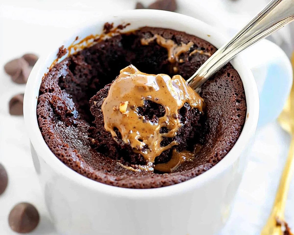 Chocolate Peanut Butter Mug Cake Recipe 1 chocolate peanut butter mug cake recipe