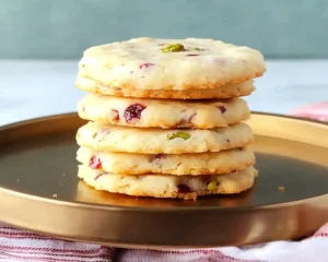 Cranberry Pistachio Shortbread Cookies