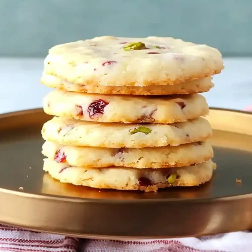 Cranberry Pistachio Shortbread Cookies