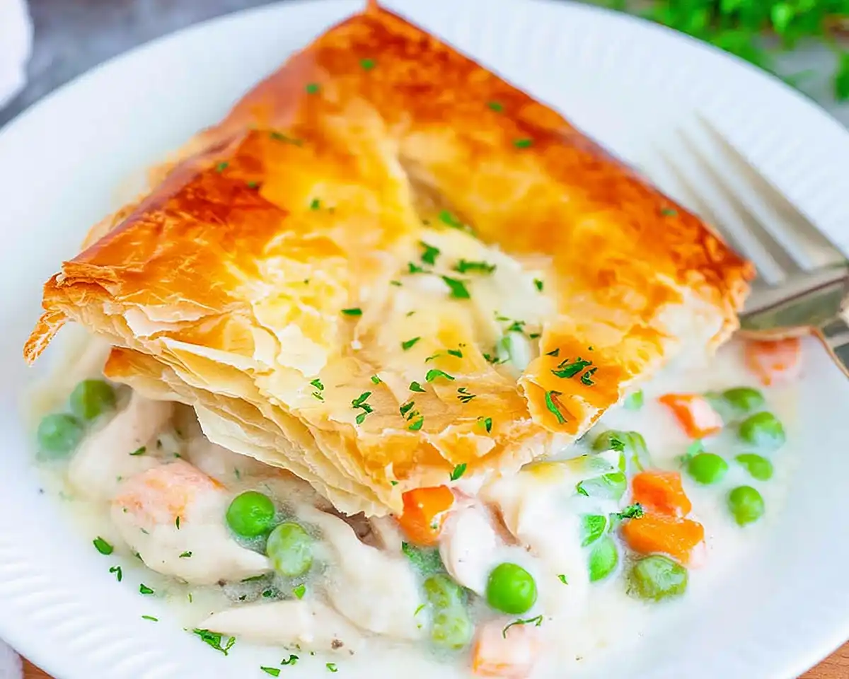 Easy Chicken Pot Pie Recipe with Puff Pastry