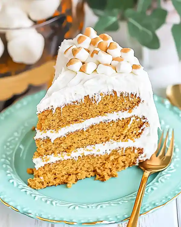 easy sweet potato cake with marshmallow icing