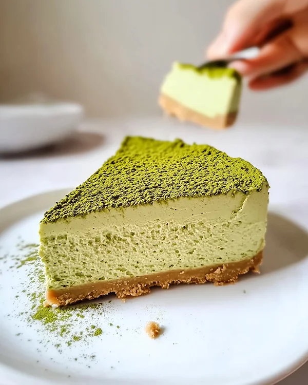 The Dreamiest No-Bake Matcha Cheesecake 4 no bake matcha cheesecake