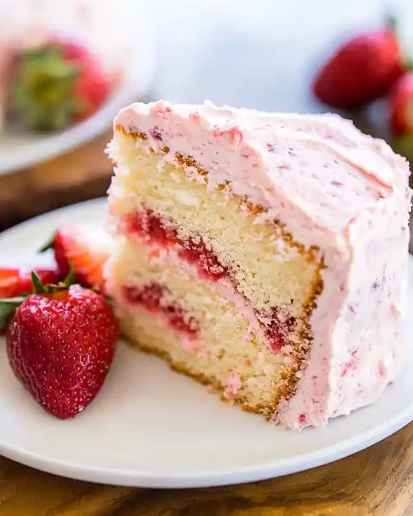 Easy Strawberry Funfetti Cake 5 strawberry sprinkle cake
