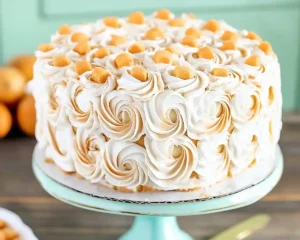 sweet potato cake with marshmallow frosting