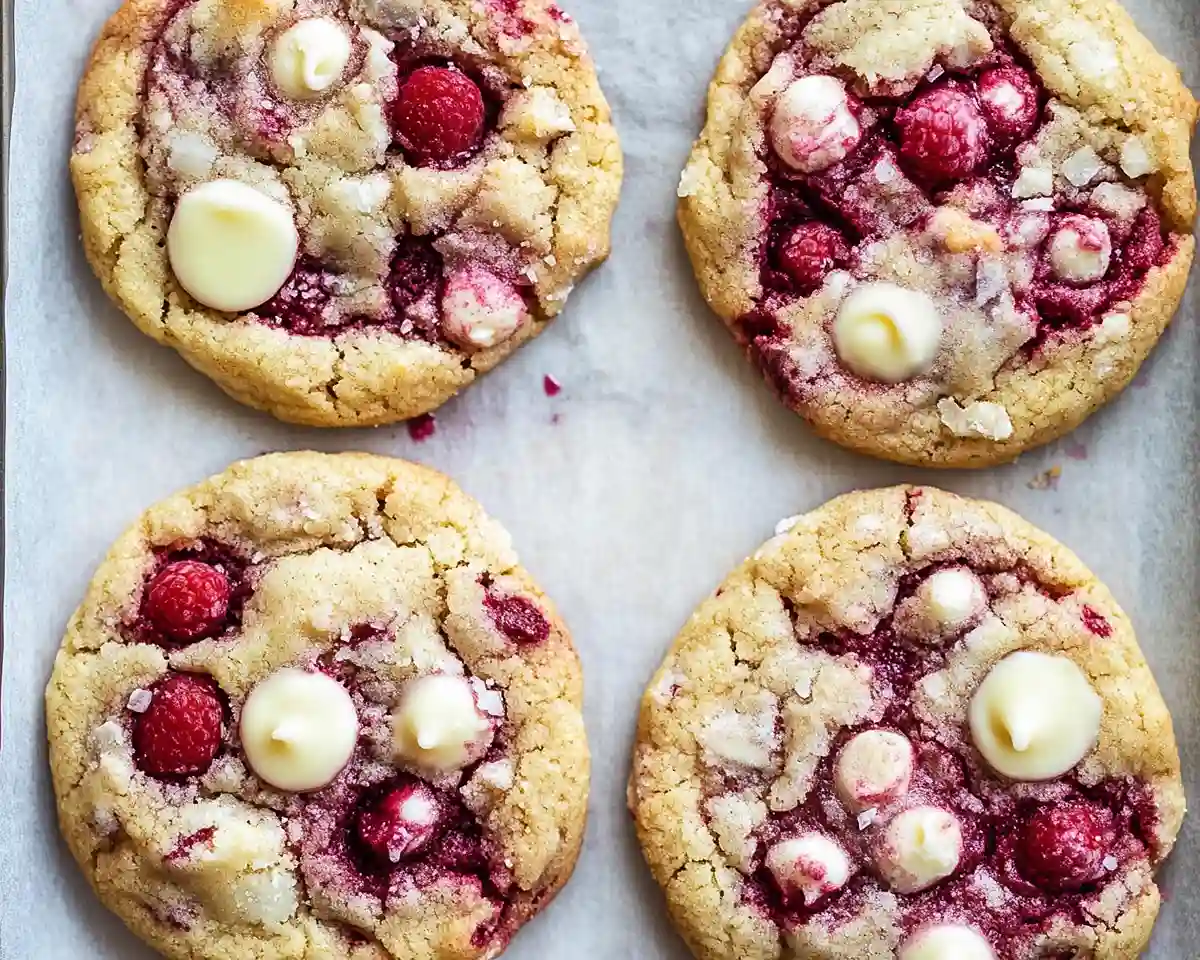 white chocolate and raspberry cookies
