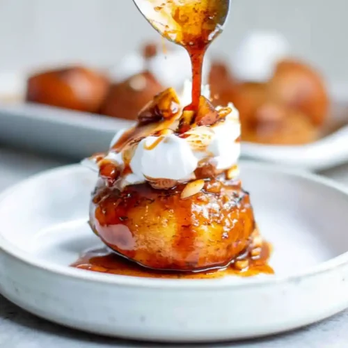 Honey-Roasted Donut Peaches 3 donut peach