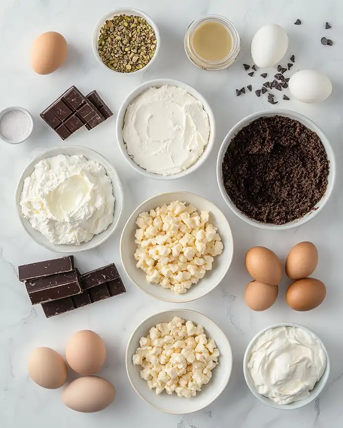 dubai chocolate cheesecake ingredients