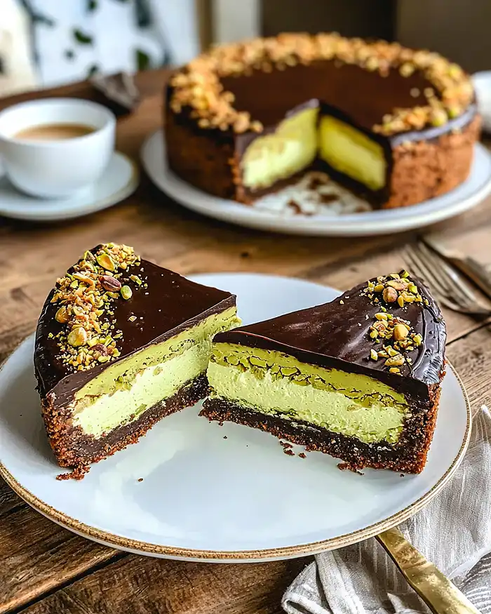 dubai chocolate pistachio cheesecake