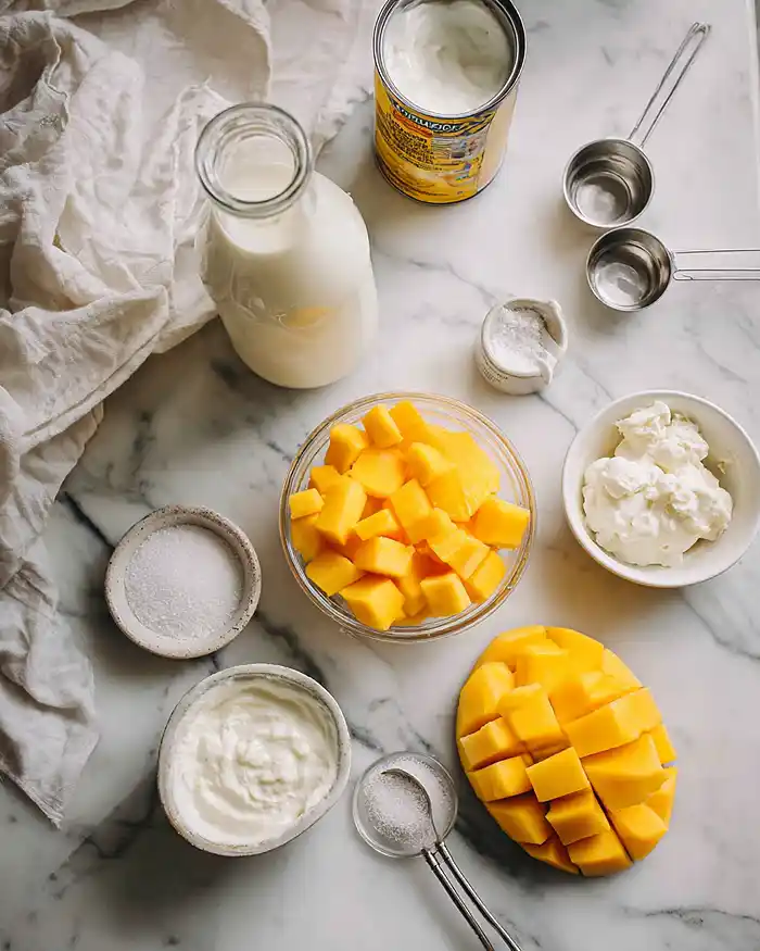 Mango Bingsu 2 mango bingsu ingredients