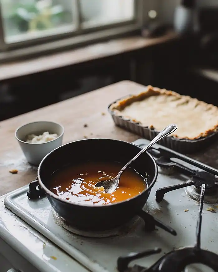 salted miso caramel tart