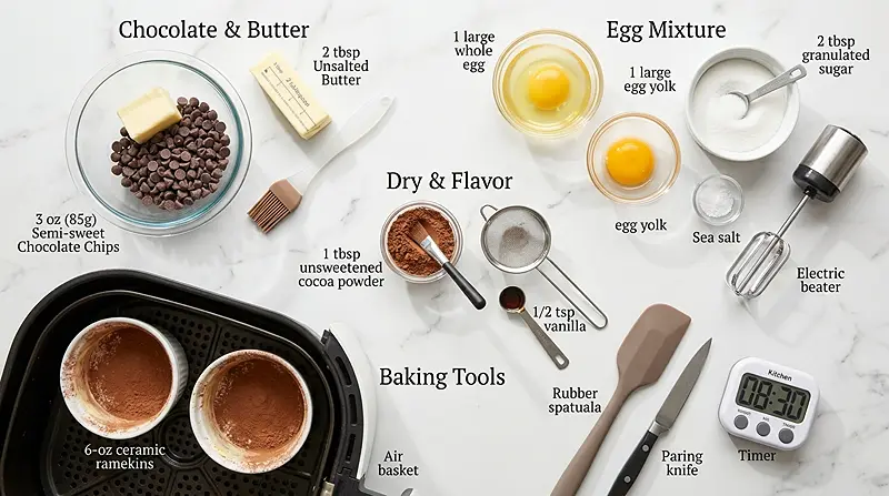 air fryer chocolate lava cake