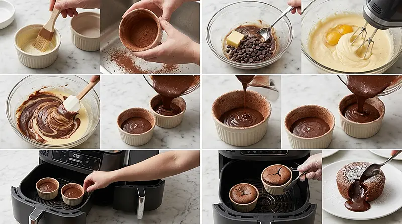 air fryer molten chocolate cake