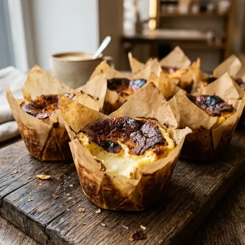 Basque Cheesecake Cupcakes 6 basque cheesecake cupcakes