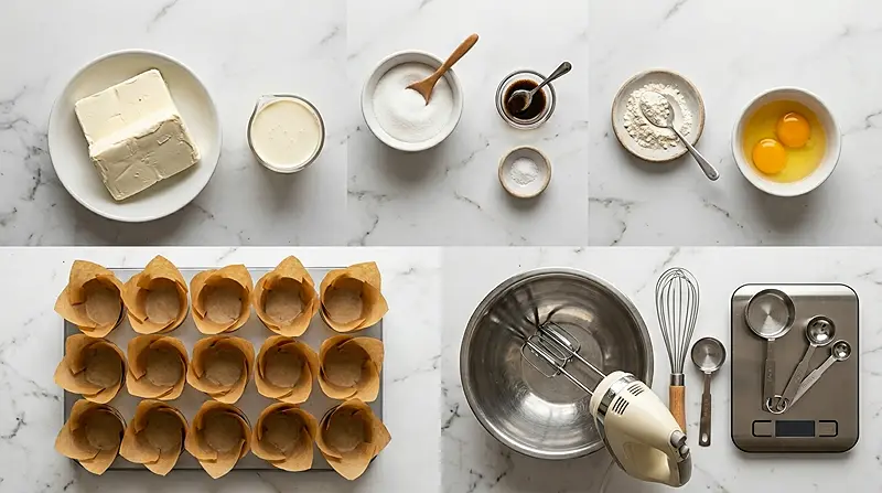 Basque Cheesecake Cupcakes 2 basque cheesecake cupcakes Ingredients