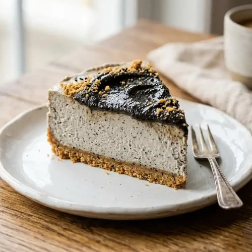 black sesame cheesecake (no-bake)