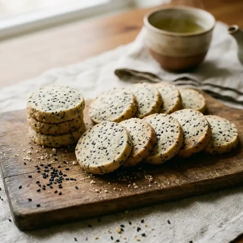 Black Sesame Cookies 6 black sesame cookies
