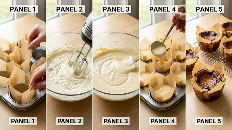 Basque Cheesecake Cupcakes 3 burnt cheesecake cupcakes