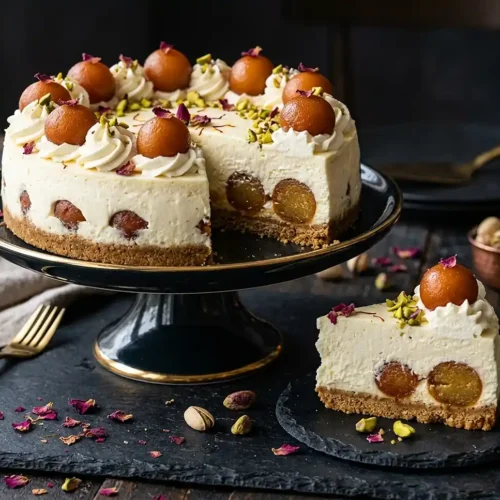 Gulab Jamun Cheesecake 6 gulab jamun cheesecake
