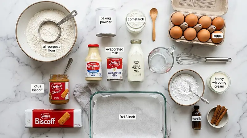 lotus biscoff tres leches cake