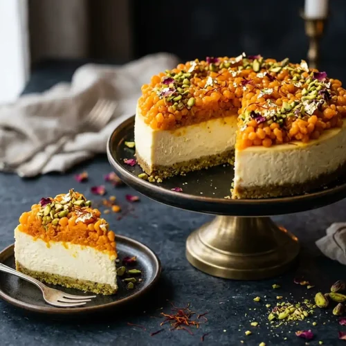 Motichoor Cheesecake 6 motichoor cheesecake