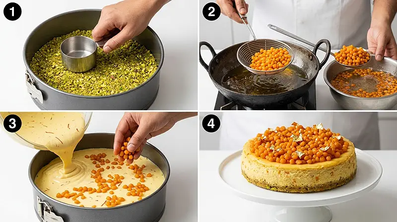 Motichoor Cheesecake 3 motichoor cream cheese cake