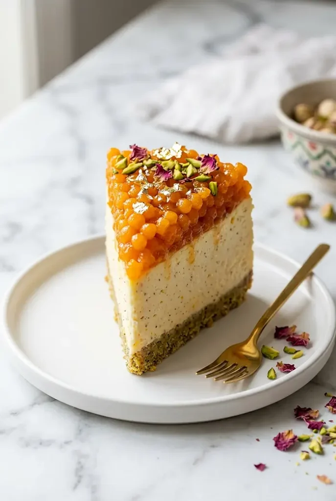 Motichoor Cheesecake 4 motichoor laddu cheesecake