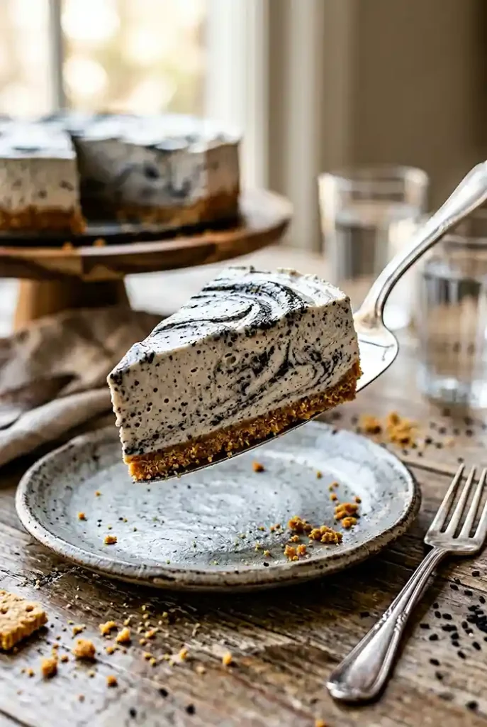 no bake black sesame cheesecake