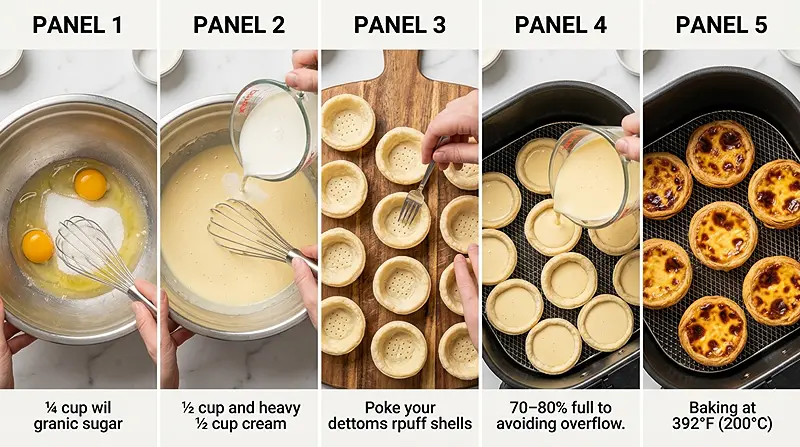 Portugese Egg Tarts Air Fryer 3 pastel de nata air fryer recipe
