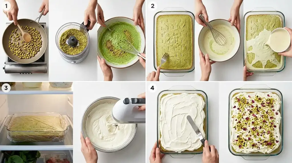 pistachio cream milk cake