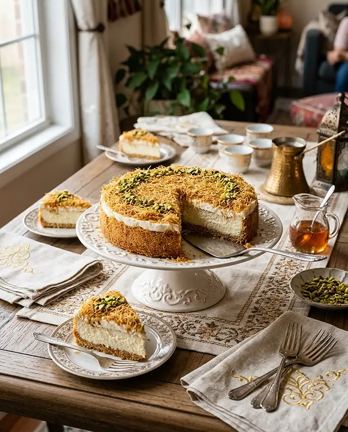 Kunafa Cheesecake 5 pistachio kunafa cheesecake