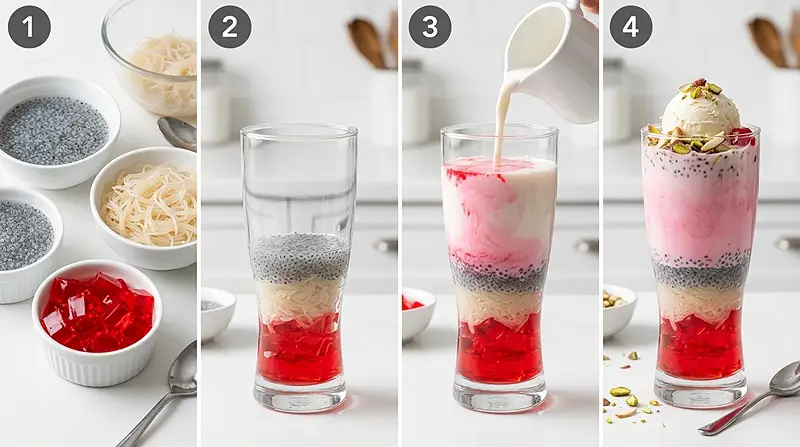 rose falooda ice cream