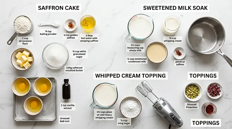 saffron tres leches cake